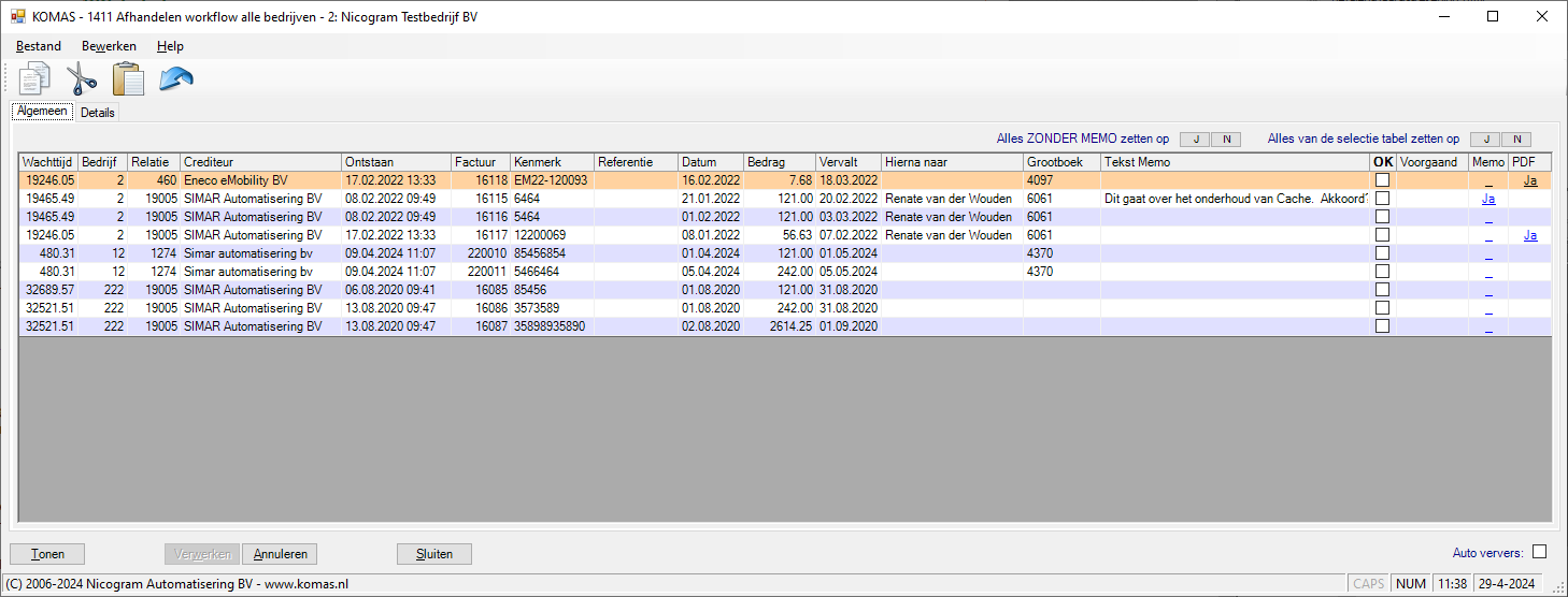 Afhandelen Workflow